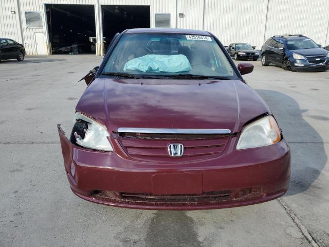 1HGES16523L017685 - 2003 HONDA CIVIC LX BURGUNDY photo 5