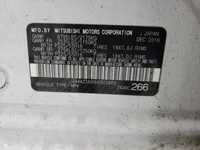 JA4AZ2A30HZ023889 - 2017 MITSUBISHI OUTLANDER ES WHITE photo 14