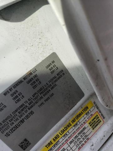 1G1ZC5EU7BF105795 - 2011 CHEVROLET MALIBU 1LT WHITE photo 12