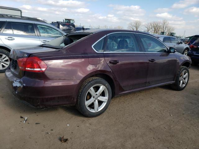 1VWBP7A37DC058372 - 2013 VOLKSWAGEN PASSAT SE BURGUNDY photo 3