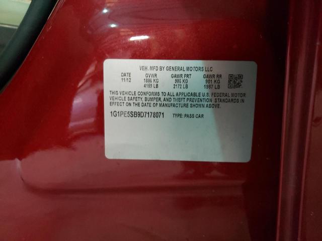 1G1PE5SB9D7178071 - 2013 CHEVROLET CRUZE LT RED photo 12