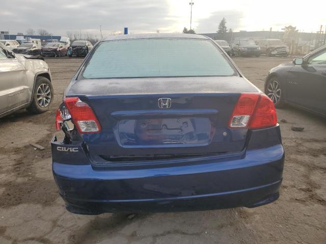 2HGES16555H517677 - 2005 HONDA CIVIC LX BLUE photo 6