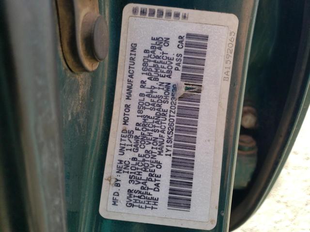 1Y1SK5260TZ023520 - 1996 GEO PRIZM BASE TEAL photo 12