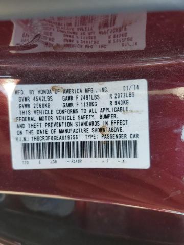 1HGCR3F8XEA019756 - 2014 HONDA ACCORD EXL BURGUNDY photo 13