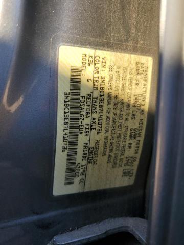 3N1BC13E87L410736 - 2007 NISSAN VERSA S GRAY photo 12