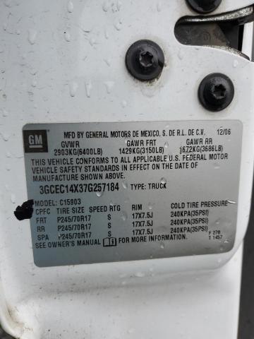 3GCEC14X37G257184 - 2007 CHEVROLET SILVERADO C1500 CLASSIC WHITE photo 12