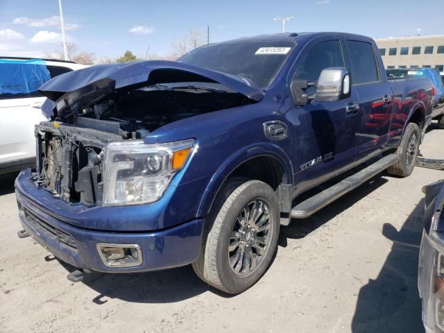 1N6BA1F47HN564195 - 2017 NISSAN TITAN SL BLUE photo 1