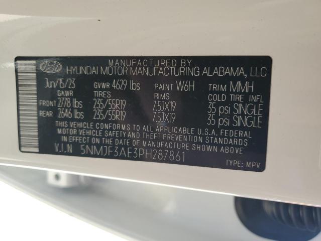 5NMJF3AE3PH287861 - 2023 HYUNDAI TUCSON SEL WHITE photo 13