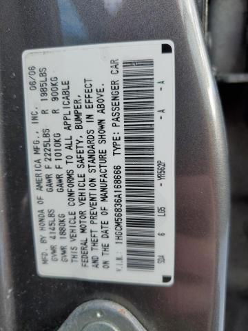 1HGCM56836A168666 - 2006 HONDA ACCORD EX GRAY photo 12