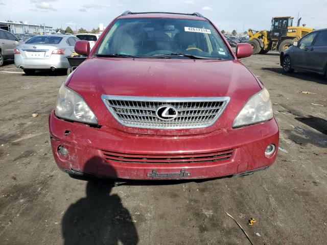 JTJHW31U482861666 - 2008 LEXUS RX 400H MAROON photo 5