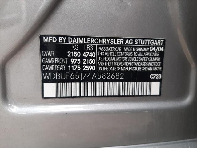 WDBUF65J74A582682 - 2004 MERCEDES-BENZ E 320 TAN photo 13