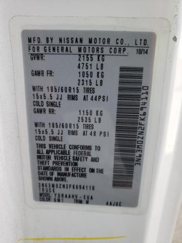 3N63M0ZN2FK694110 - 2015 CHEVROLET CITY EXPRE LT 白色 照片 13