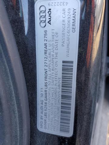 WAUHGAFC4CN069249 - 2012 AUDI A6 PRESTIGE შავი ფოტო 13