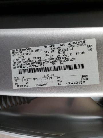 1FTEW1CP6GKE25675 - 2016 FORD F150 SUPERCREW SILVER photo 12