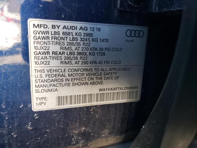 WA1VXAF7XLD002695 - 2020 AUDI Q7 PRESTIGE BLUE photo 13