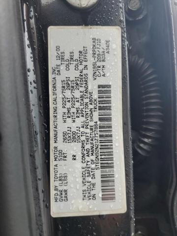 5TEGN92N21Z757884 - 2001 TOYOTA TACOMA DOUBLE CAB PRERUNNER BLACK photo 12