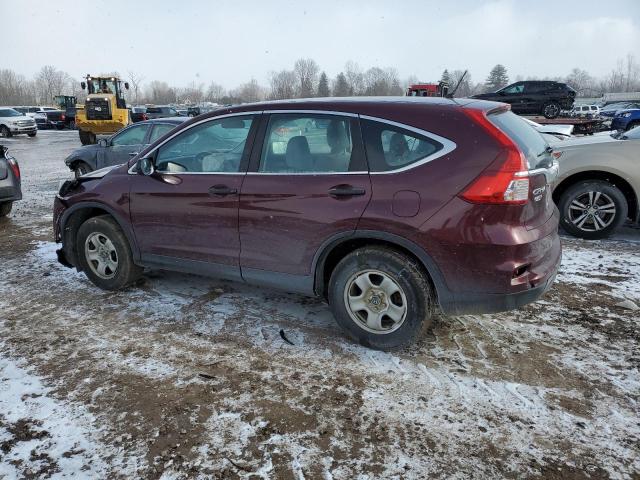 5J6RM4H31FL129027 - 2015 HONDA CR-V LX BURGUNDY photo 2