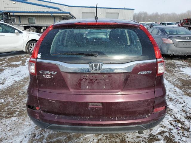 5J6RM4H31FL129027 - 2015 HONDA CR-V LX BURGUNDY photo 6