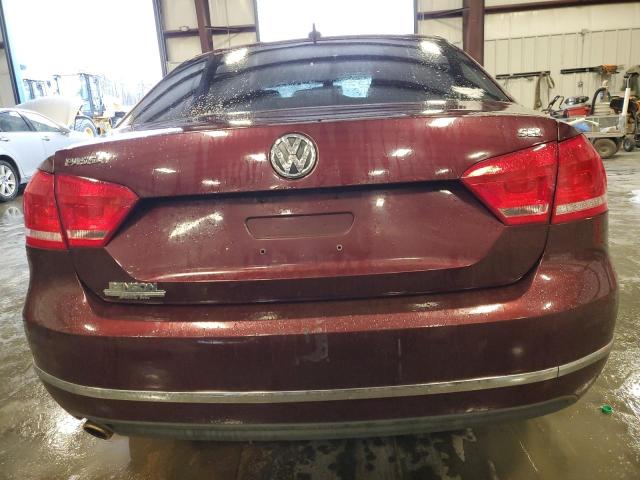 1VWCP7A30CC031663 - 2012 VOLKSWAGEN PASSAT SEL BURGUNDY photo 6