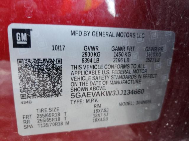 5GAEVAKW3JJ134660 - 2018 BUICK ENCLAVE ESSENCE 红色 照片 13