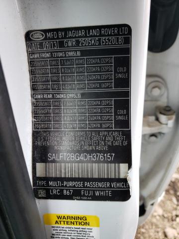 SALFT2BG4DH376157 - 2013 LAND ROVER LR2 HSE TECHNOLOGY WHITE photo 12