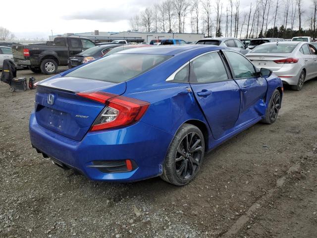 2HGFC2F82KH521442 - 2019 HONDA CIVIC SPORT BLUE photo 3