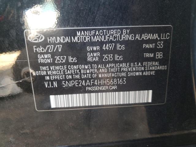 5NPE24AF4HH568163 - 2017 HYUNDAI SONATA SE BLACK photo 12