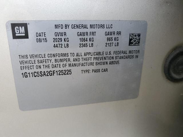 1G11C5SA2GF125225 - 2016 CHEVROLET MALIBU LIM LT 棕色 照片 12