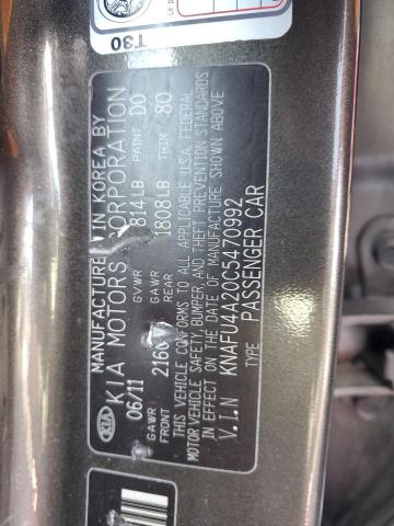 KNAFU4A20C5470992 - 2012 KIA FORTE EX GRAY photo 12