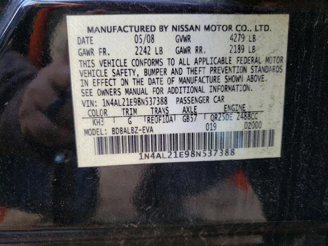 1N4AL21E98N537388 - 2008 NISSAN ALTIMA 2.5 BLACK photo 13