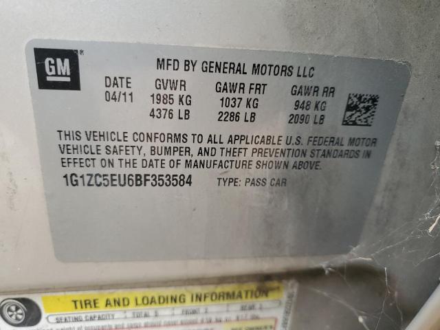 1G1ZC5EU6BF353584 - 2011 CHEVROLET MALIBU 1LT TAN photo 12