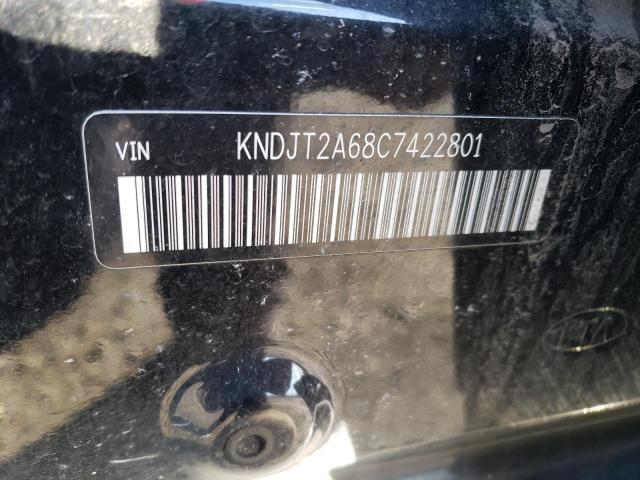 KNDJT2A68C7422801 - 2012 KIA SOUL + BLACK photo 12