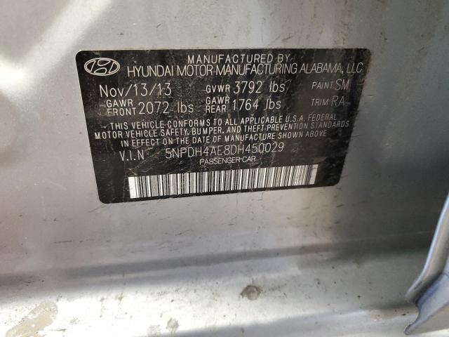 5NPDH4AE8DH450029 - 2013 HYUNDAI ELANTRA GLS SILVER photo 13