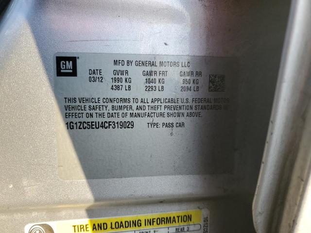 1G1ZC5EU4CF319029 - 2012 CHEVROLET MALIBU 1LT SILVER photo 12