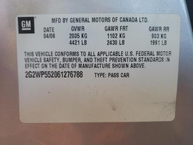 2G2WP552061276788 - 2006 PONTIAC GRAND PRIX SILVER photo 13