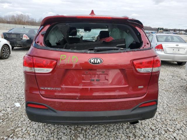 5XYPGDA30GG110710 - 2016 KIA SORENTO LX BURGUNDY photo 6