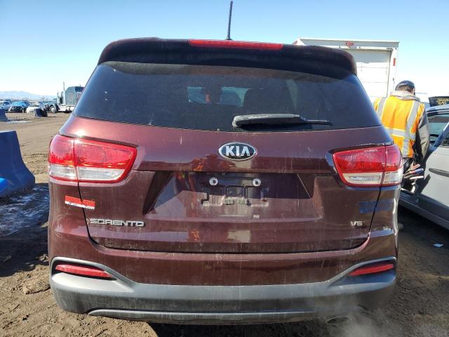 5XYPG4A51HG291500 - 2017 KIA SORENTO LX BURGUNDY photo 6