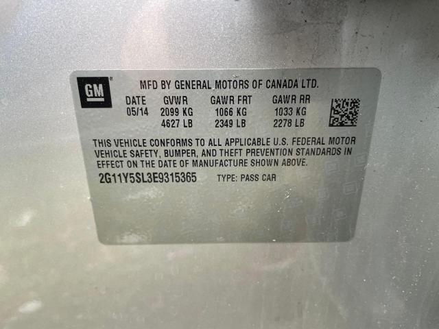 2G11Y5SL3E9315365 - 2014 CHEVROLET IMPALA LS SILVER photo 10