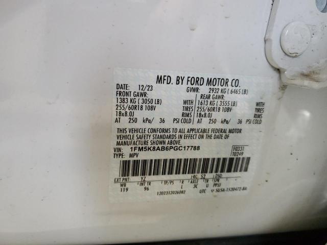 1FM5K8AB6PGC17788 - 2023 FORD EXPLORER POLICE INTERCEPTOR 白色 照片 13