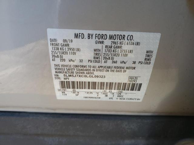 5LM5J7XC0LGL09323 - 2020 LINCOLN AVIATOR RESERVE CREAM photo 12