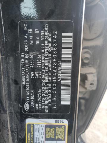 5XXGM4A78FG363742 - 2015 KIA OPTIMA LX BLACK photo 12