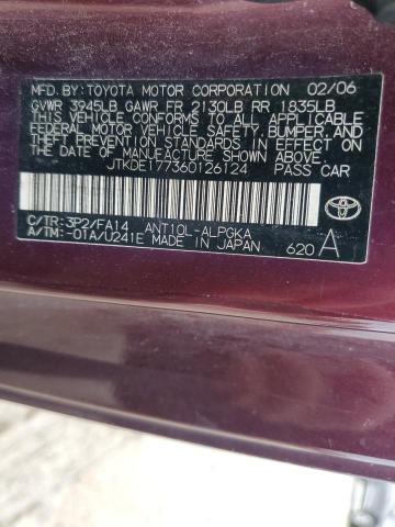 JTKDE177360126124 - 2006 TOYOTA SCION TC მუქწითელი ფოტო 12