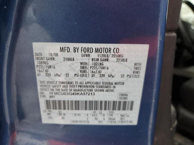 1FMCU03G49KA57213 - 2009 FORD ESCAPE XLT BLUE photo 13