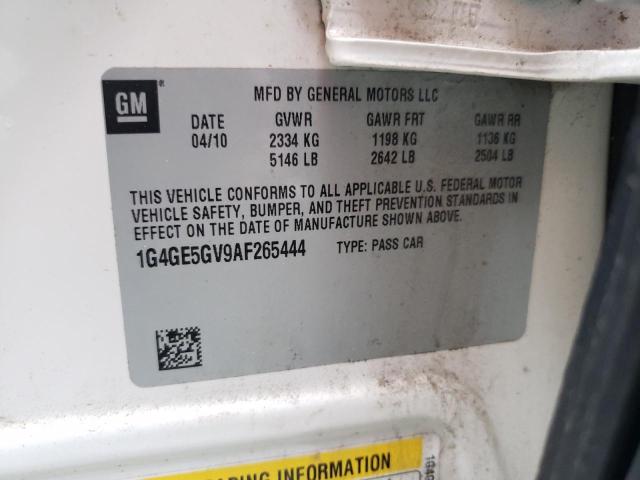 1G4GE5GV9AF265444 - 2010 BUICK LACROSSE CXS CREAM photo 12