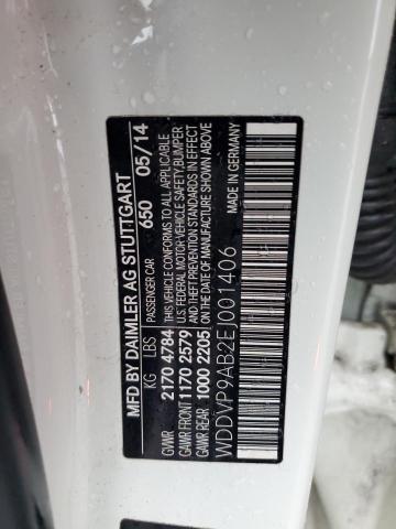 WDDVP9AB2EJ001406 - 2014 MERCEDES-BENZ B ELECTRIC WHITE photo 12