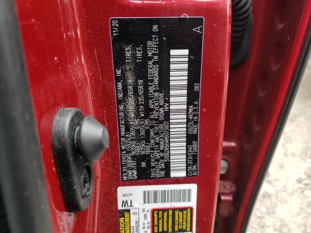 5TDGZRBH4MS073807 - 2021 TOYOTA HIGHLANDER XLE RED photo 13