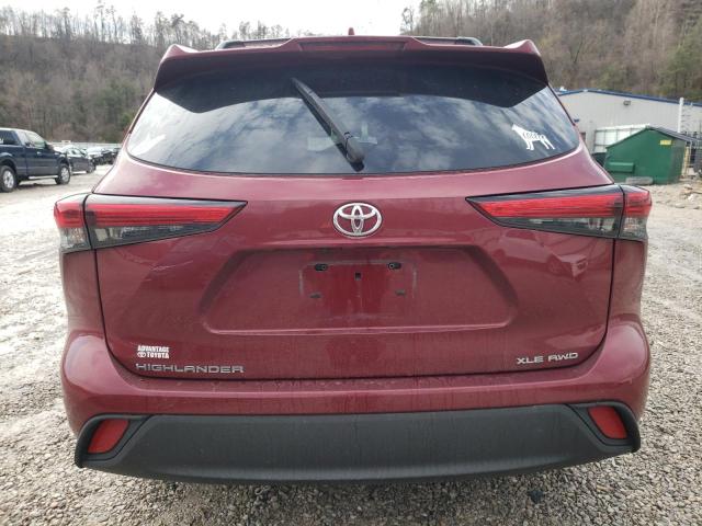 5TDGZRBH4MS073807 - 2021 TOYOTA HIGHLANDER XLE RED photo 6