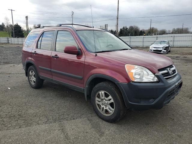 JHLRD78872C000600 - 2002 HONDA CR-V EX BURGUNDY photo 4