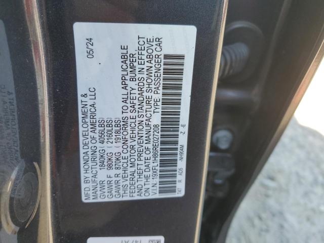 19XFL1H86RE027208 - 2024 HONDA CIVIC SPORT TOURING GRAY photo 13