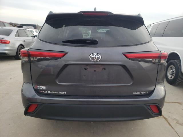 5TDGZRBH6MS122411 - 2021 TOYOTA HIGHLANDER XLE GRAY photo 6